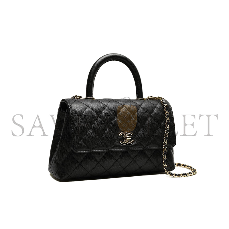 Ch*el small top handle flap bag a92990 (24*14*10cm)